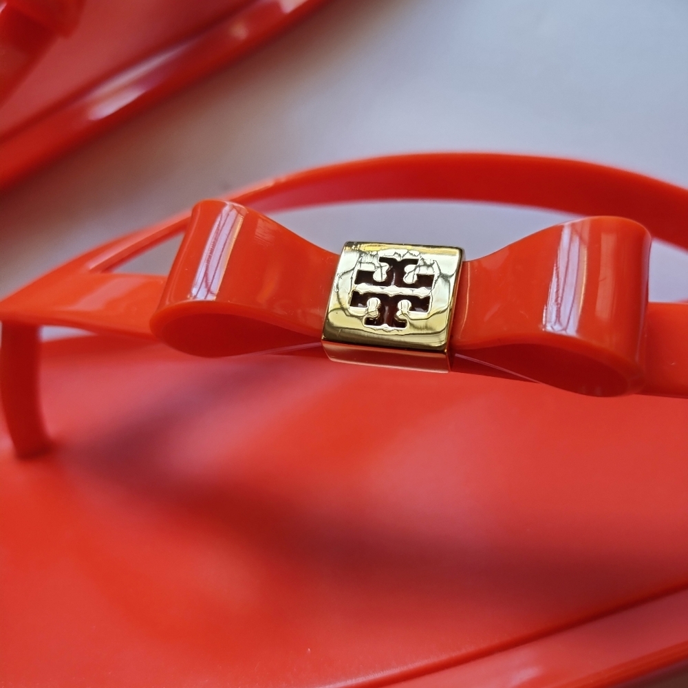 Tory Burch Michaela Bow Jelly Flip Flop Sandals Size 8 - Picture 8 of 16